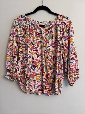 beachlunchlounge Abstract Floral Blouse